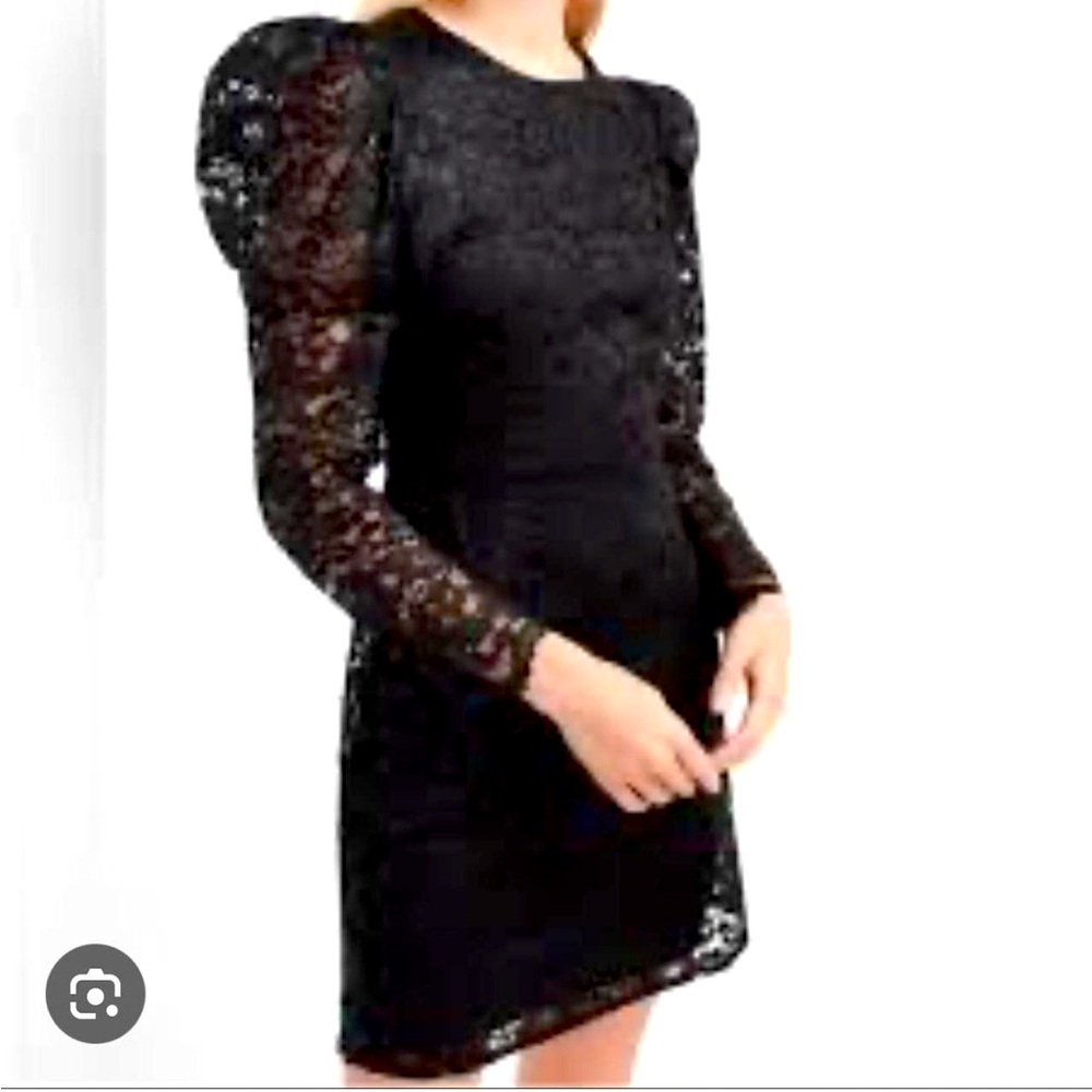 Express Black Lace Long Sleeve Dress